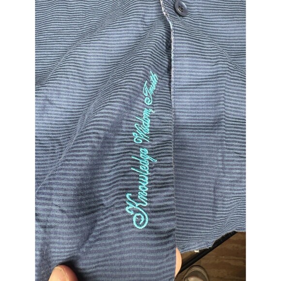 Robert Graham Shirt Mens 3XL Blue Paisley Flip Cuff Button Down Navy Vivid - Picture 3 of 8